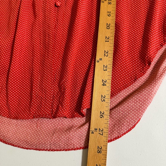 Maeve Anthropologie Shirt Womens Extra Small Red White Polka Dot Matilda Tie - Picture 12 of 13